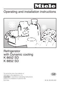 Manual Miele K 8852 SD Refrigerator