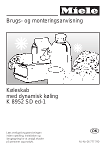 Brugsanvisning Miele K 8952 SD ed-1 Køleskab