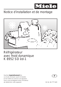 Mode d’emploi Miele K 8952 SD ed-1 Réfrigérateur