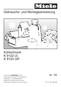 Bedienungsanleitung Miele K 9122 Ui Kühlschrank
