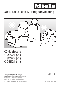 Bedienungsanleitung Miele K 9252 i Kühlschrank