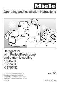 Manual Miele K 9457 iD Refrigerator