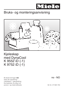 Bruksanvisning Miele K 9552 iD-1 Kjøleskap