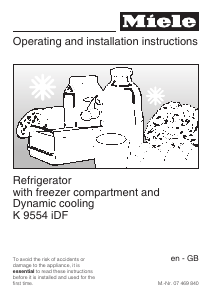 Handleiding Miele K 9554 iDF Koelkast