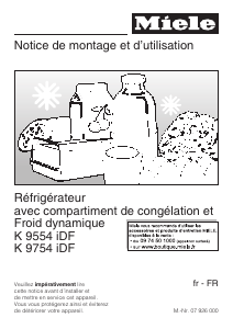 Mode d’emploi Miele K 9554 iDF Réfrigérateur