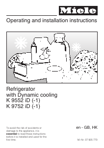 Manual Miele K 9752 iD-1 Refrigerator