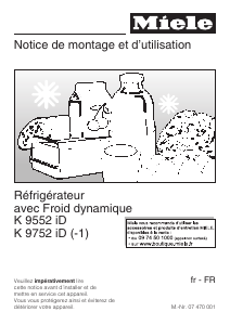 Mode d’emploi Miele K 9752 iD-1 Réfrigérateur