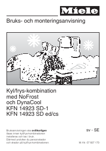 Bruksanvisning Miele KFN 14923 SD Kylskåp