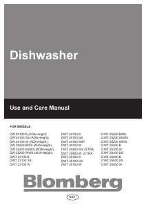 Manual Blomberg DWT 24100 B Dishwasher