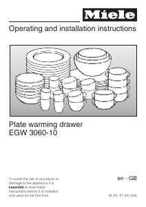 Manual Miele EGW 3060-10 Warming Drawer