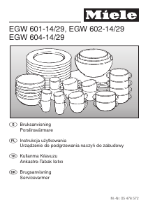 Brugsanvisning Miele EGW 601-14 Varmeskuffe