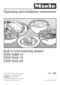 Manual Miele ESW 5080-14 Warming Drawer