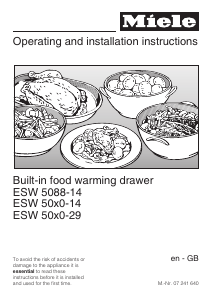 Manual Miele ESW 5080-29 Warming Drawer