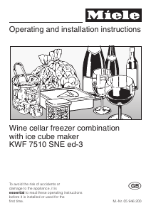 Manual Miele KWF 7510 SNE ed-3 Wine Cabinet