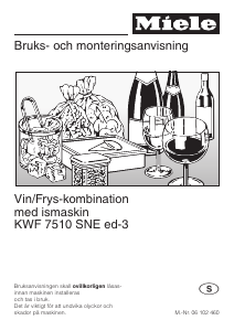 Bruksanvisning Miele KWF 7510 SNE ed-3 Vinkyl