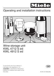 Handleiding Miele KWL 4712 S ed Wijnklimaatkast