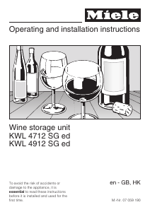 Handleiding Miele KWL 4712 SG ed Wijnklimaatkast