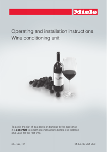 Manual Miele KWT 1602 Vi Wine Cabinet