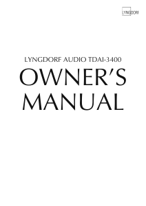 Manual Lyngdorf TDAI-3400 Amplifier