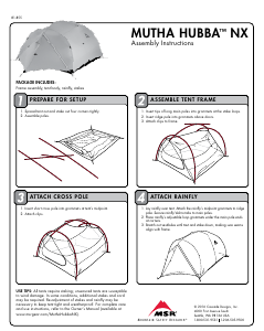 Handleiding MSR Mutha Hubba NX 3 Tent