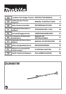 Kullanım kılavuzu Makita DUN461WSYE Çalı makası