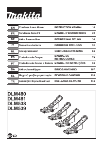 Kullanım kılavuzu Makita DLM538PT2 Çim biçme makinesi