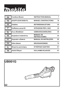 Kullanım kılavuzu Makita UB001GM101 Yaprak temizleyici