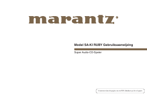 Handleiding Marantz SA-KI Ruby CD speler