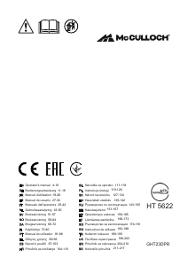 Kullanım kılavuzu McCulloch HT 5622 Çalı makası