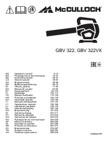 Manual McCulloch GBV322 Refulator frunze