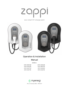 Handleiding MyEnergi ZAPPI-2H22TW Laadstation