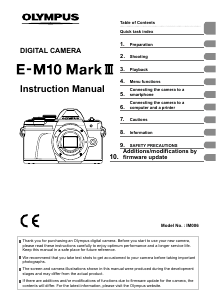 Manual Olympus E-M10 Mark III Digital Camera