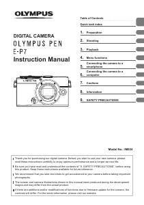 Manual Olympus E-P7 Digital Camera