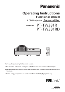 Manual Panasonic PT-TW381R Projector