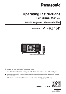 Manual Panasonic PT-RZ16K Projector