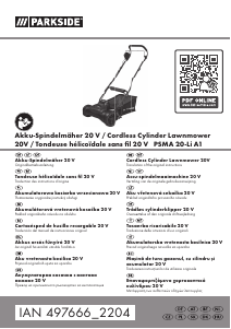 Mode d’emploi Parkside PSMA 20-Li A1 Tondeuse à gazon