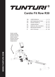 Manual de uso Tunturi Cardio Fit R30 Máquina de remo