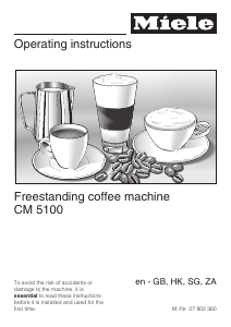 Manual Miele CM 5100 Coffee Machine