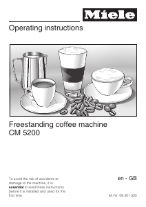 Manual Miele CM 5200 Coffee Machine