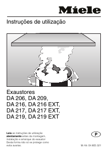 Manual Miele DA 216 Exaustor