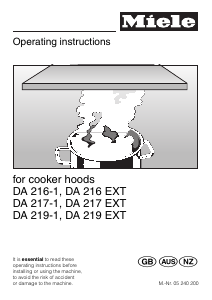 Manual Miele DA 216 Cooker Hood