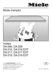 Mode d’emploi Miele DA 219 Hotte aspirante