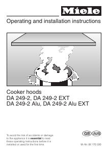 Manual Miele DA 249-2 Cooker Hood
