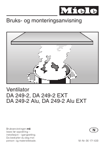 Bruksanvisning Miele DA 249-2 Kjøkkenvifte