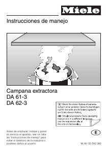 Manual de uso Miele DA 62-3 Campana extractora