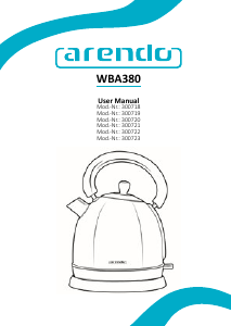 Manuale Arendo WBA380 Bollitore