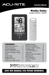 Manual AcuRite 00503 Weather Station