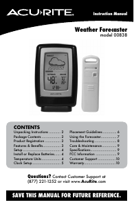 Handleiding AcuRite 00838 Weerstation