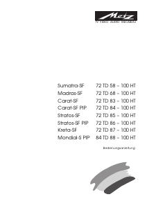 Bedienungsanleitung Metz Carat-SF 72 TD 83 - 100 HT Fernseher