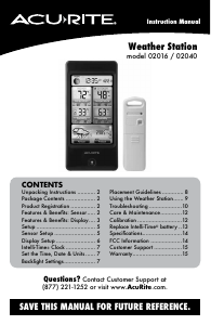 Handleiding AcuRite 02040 Weerstation